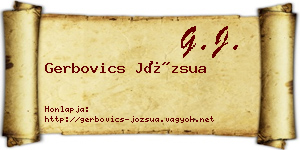 Gerbovics Józsua névjegykártya